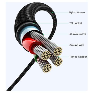 Кабель UGREEN US176 Right Angle USB-A to USB-C Cable 1m (Space Gray) (UGR-20856) фото №6
