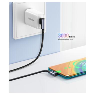 Кабель UGREEN US176 Right Angle USB-A to USB-C Cable 1m (Space Gray) (UGR-20856) фото №7