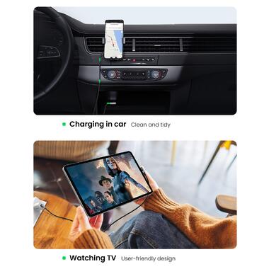 Кабель UGREEN US176 Right Angle USB-A to USB-C Cable 1m (Space Gray) (UGR-20856) фото №4