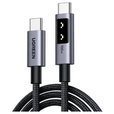 Дата кабель USB-C to USB-C 1.0m PD 100W L509 black Ugreen (35501) фото №1