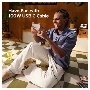 Дата кабель USB-C to USB-C 1.0m PD 100W L509 black Ugreen (35501) фото №8