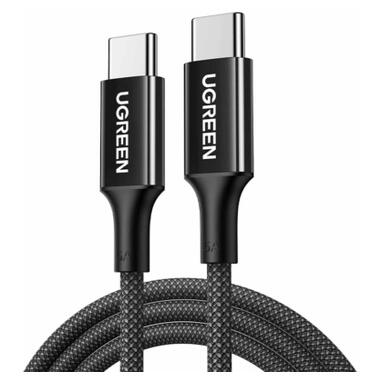 Дата кабель USB-C to USB-C 1.0m PD3.1 240W 480Mbps braided black Ugreen (75731) фото №1