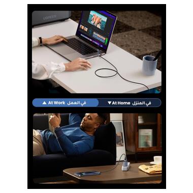 Дата кабель USB-C to USB-C 2.0m PD3.1 240W 480Mbps braided black Ugreen (75732) фото №8