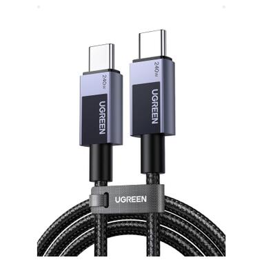 Дата кабель USB-C to USB-C 2.0m PD3.1 240W 480Mbps braided black Ugreen (75732) фото №1