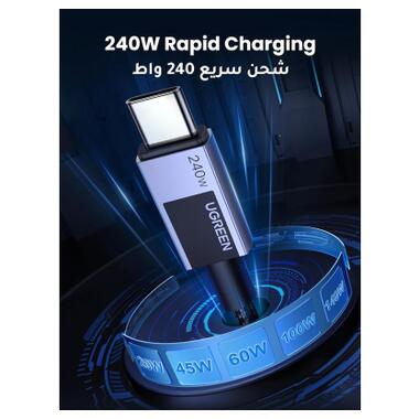 Дата кабель USB-C to USB-C 2.0m PD3.1 240W 480Mbps braided black Ugreen (75732) фото №2