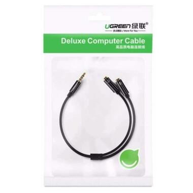 Кабель мультимедийный 3.5mm M to 2x3.5mm F black Ugreen (UGR-30620) фото №3