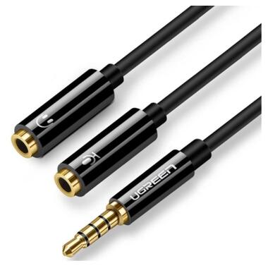 Кабель мультимедийный 3.5mm M to 2x3.5mm F black Ugreen (UGR-30620) фото №2