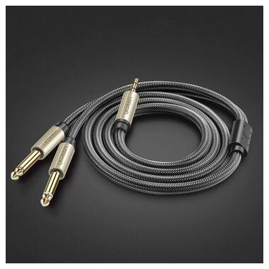 Кабель мультимедийный 3.5mm M to 2x6.35mm M 1.0m gray Ugreen (UGR-10613) фото №9