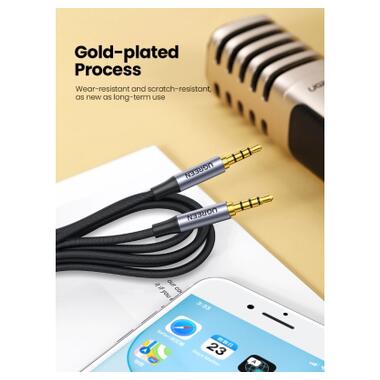 Кабель мультимедийный 3.5mm M to 3.5mm M 1.5m (4pin) AV183 gray Ugreen (20497) фото №4