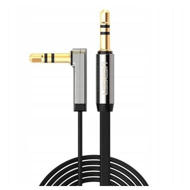 Кабель мультимедийный 3.5mm M to 3.5mm M 2.0m 90° corner black Ugreen (UGR-10599) фото №1