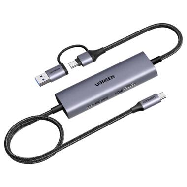 Переходник Ugreen CM725 USB-C/USB-A to Video Capture Card 1080P gray (65856) фото №1