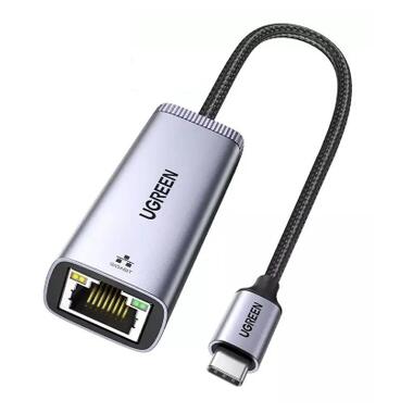 Переходник Ugreen USB-C to RJ45 Ethernet 1000 Мбит/с, серый (40322) фото №1