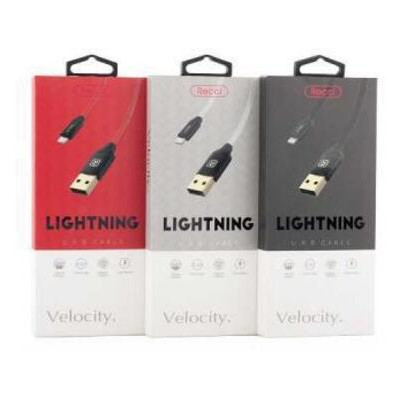 Lightning кабель Velocity RCL-N120, 1.2м срібний Recci CC300081 фото №2