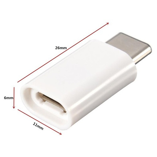 Перехідник USB3.1 Type-C - Micro USB (OTG) Білий (S0626) фото №4