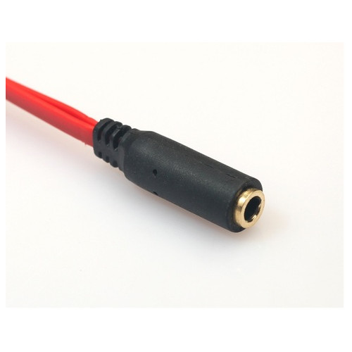 Перехідник Kingda Jack 3.5 мм M 4pin - 2 Jack 3.5 мм F (Audio+MIC) 0.2 м чорний / червоний (B00051) фото №6