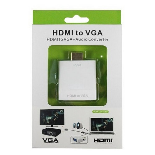 Перехідник HDMI M-VGA F з аудіо інтерфейсом білий RTL (B00230) фото №7