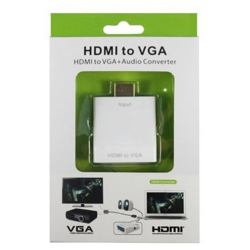 Перехідник HDMI M-VGA F з аудіо інтерфейсом білий RTL (B00230) фото №8