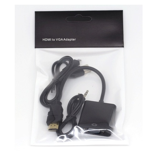 Перехідник HDMI M-VGA F з аудіо-інтерфейсом кабель 20см OEM (S0223) фото №11