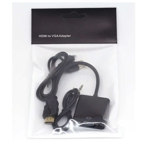 Перехідник HDMI M-VGA F з аудіо-інтерфейсом кабель 20см OEM (S0223) фото №12
