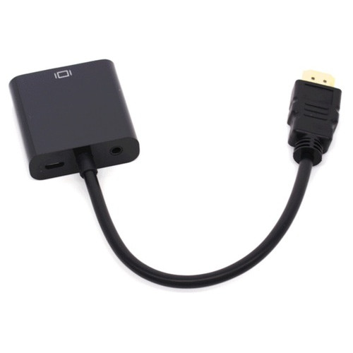 Перехідник HDMI M-VGA F з аудіо-інтерфейсом кабель 20см OEM (S0223) фото №8