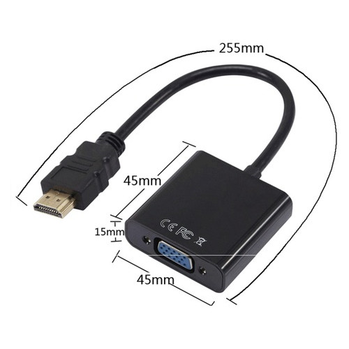 Перехідник HDMI M-VGA F з аудіо-інтерфейсом кабель 20см OEM (S0223) фото №3