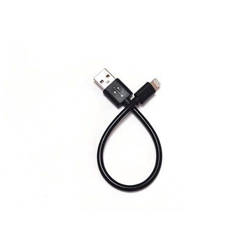 Кабель Kingda до Power Bank USB 2.0 AM - Lightning M 2.4 А 20 см, чорний (S0729) фото №1