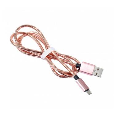 Кабель micro USB метал Cable metal X45 рожевий фото №1