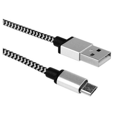 Дата кабель USB - micro USB тканина, плетений 1 м білий фото №1