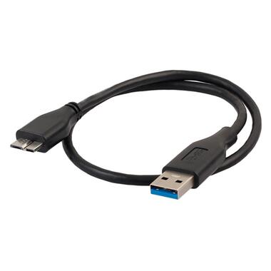 Кабель USB 3.0 - USB Micro-B, 1 м, грубий, чорний фото №1