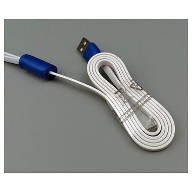 Кабель USB 2.0 4-in-1 iPad/iPhone 4/4s+Lightning+microUSB+miniUSB, 1m, White плоский с подсветкой фото №4