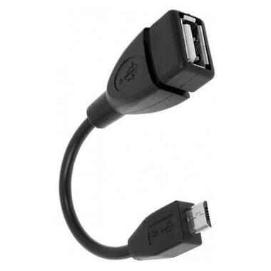 USB OTG кабель, перехідник із MicroUSB на USB чорний (7000003371) фото №2