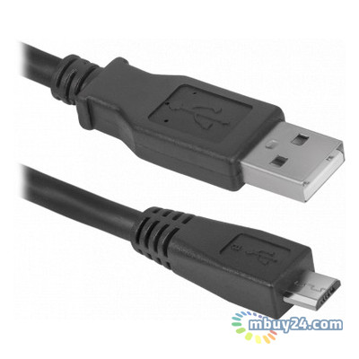 Кабель Defender USB08-06 USB 2.0 AM - Micro BM 1.8 м чорний (87459) фото №1