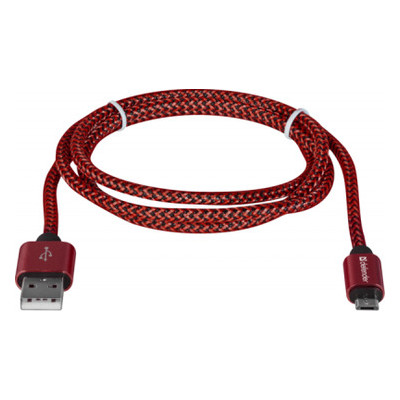 Дата кабель Defender USB08-03T USB 2.0 AM to Micro USB 5P 1 м red (87801) фото №2