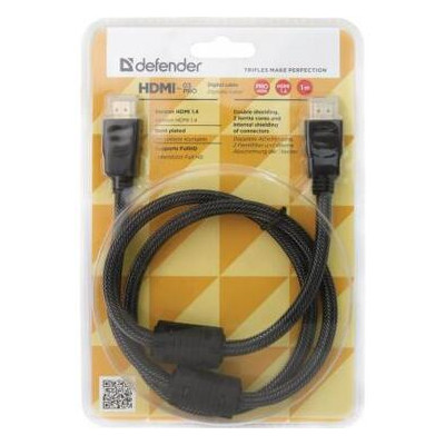 Кабель мультимедійний Defender HDMI-03PRO HDMI to HDMI 1 м (87340) фото №3