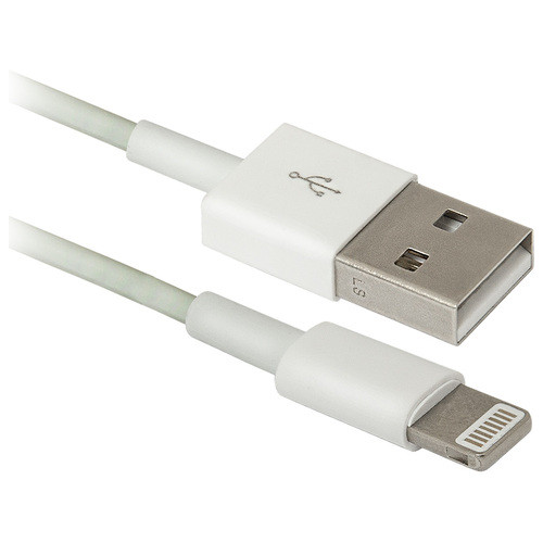 Кабель Defender ACH-01 USB iPhone Lightning 1 м білий (87650) фото №1