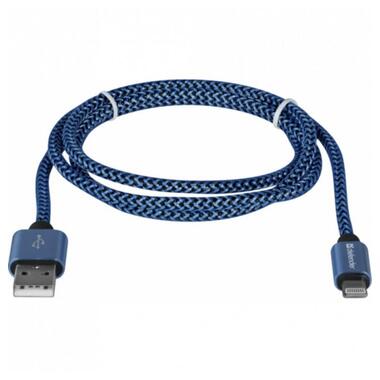 Кабель Defender ACH01-03T USB AM - Lighting 2.1 A 1 м синій (87811) фото №2