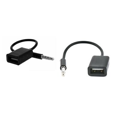 Перехідник аудіо USB для iPod Shuffle Jack 3.5 мм 4 pin USB AF чорний (S0973) фото №1