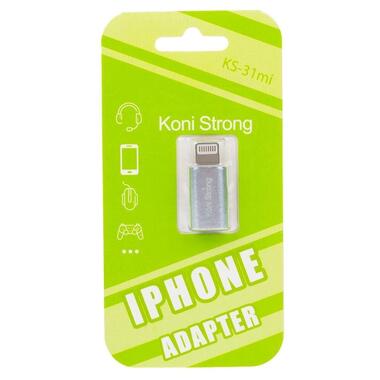 Перехідник Koni Strong Micro-USB to Lightning KS-31mi silver (16463) фото №2