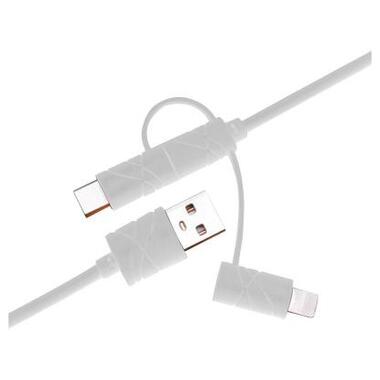 Кабель даних USB 2.0 AM to Lightning Micro 5P Type-C 1.2m white XoKo (SC-310-WH) фото №1