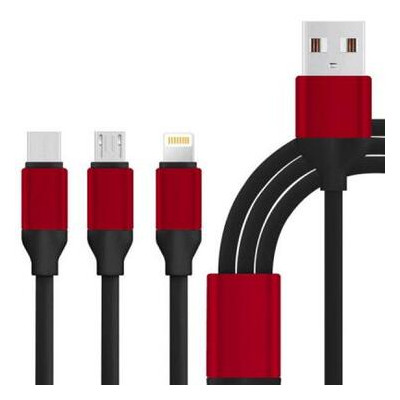 Дата кабель USB 2.0 AM to Lightning Micro 5P Type-C 1.2m black XoKo (SC-320-BK) фото №1