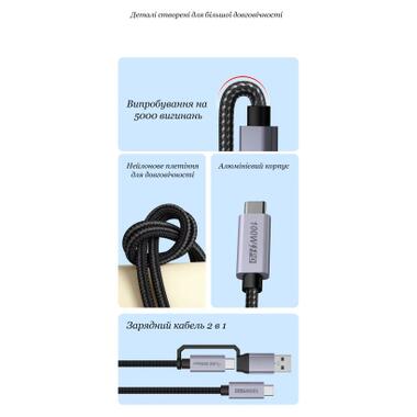 Кабель даних XoKo USB-C до USB-C 2.0m USB 3.2 Pulsing Fast Charging 100W (XK-SC-3-100W) фото №3