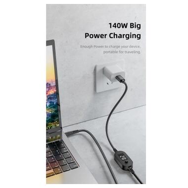Кабель питания USB-C to DC 5.5x2.5mm 1.0m 5V/9V/12V/15V/20V/28V 140W black XoKo (XK-K695) фото №5