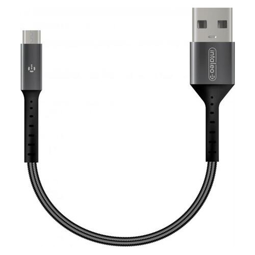 Кабель Intaleo CB0 USB-microUSB 0.2м Black/Grey (1283126495632) фото №1
