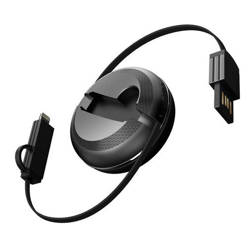 Кабель iWalk Lightning Micro-USB Cobra чорний фото №2