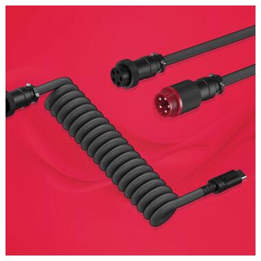 Кабель HyperX USB-A - USB-C спиральный 1.37м Grey/Black (6J679AA) фото №10