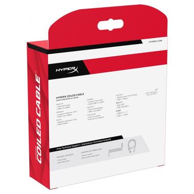 Кабель HyperX USB-A - USB-C спиральный 1.37м Grey/Black (6J679AA) фото №7