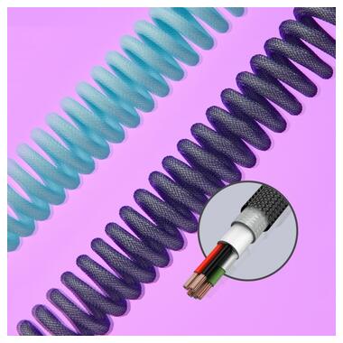 Кабель HyperX USB-A - USB-C спиральный 1.37м Grey/Black (6J679AA) фото №11