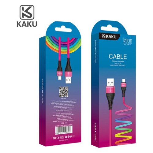 USB кабель Kaku KSC-109 microUSB 3.2A/1.2m - Rainbow фото №2
