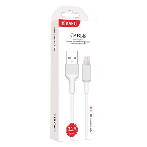 Кабель USB Kaku KSC-113 USB - Lightning 1м - Білий фото №3