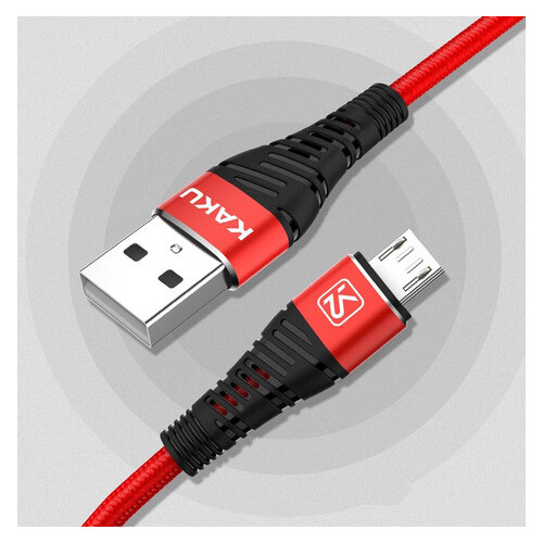 Кабель USB Kaku KSC-298 USB - Micro USB 1м - Червоний фото №2